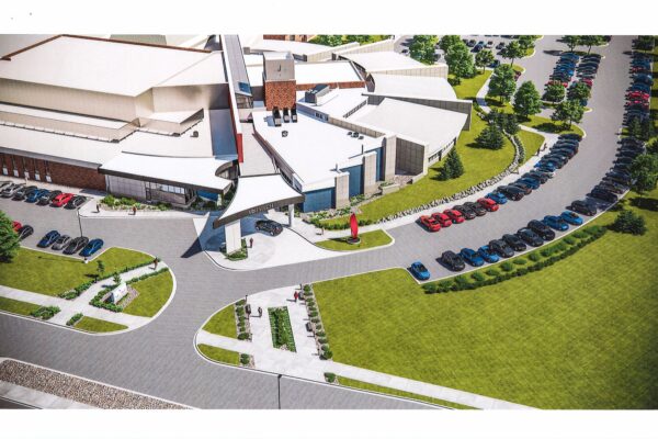 parking lot and building rendering